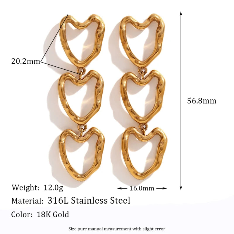 Geometric Square Acrylic Hollow Heart Butterfly Earrings For Women Holiday Statement Earrings