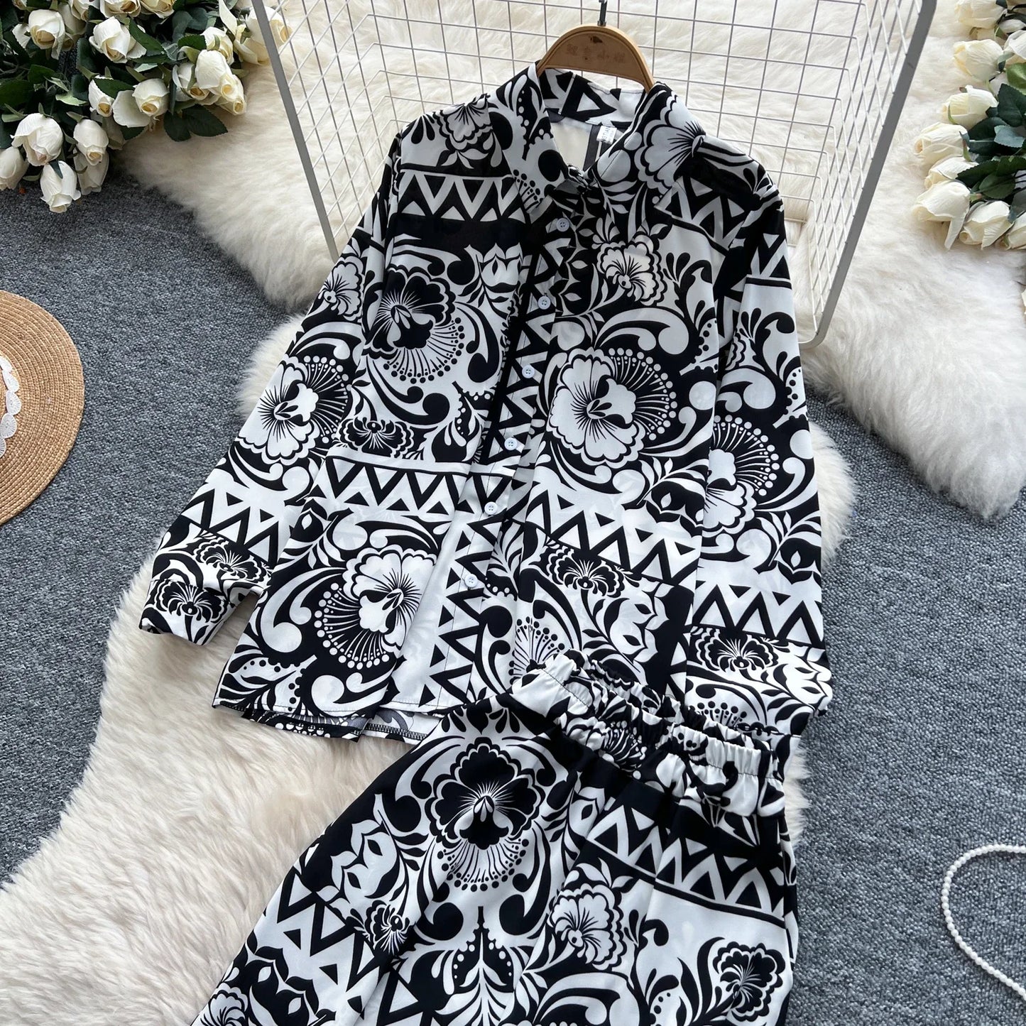 Elegant Women's Floral Two Piece
