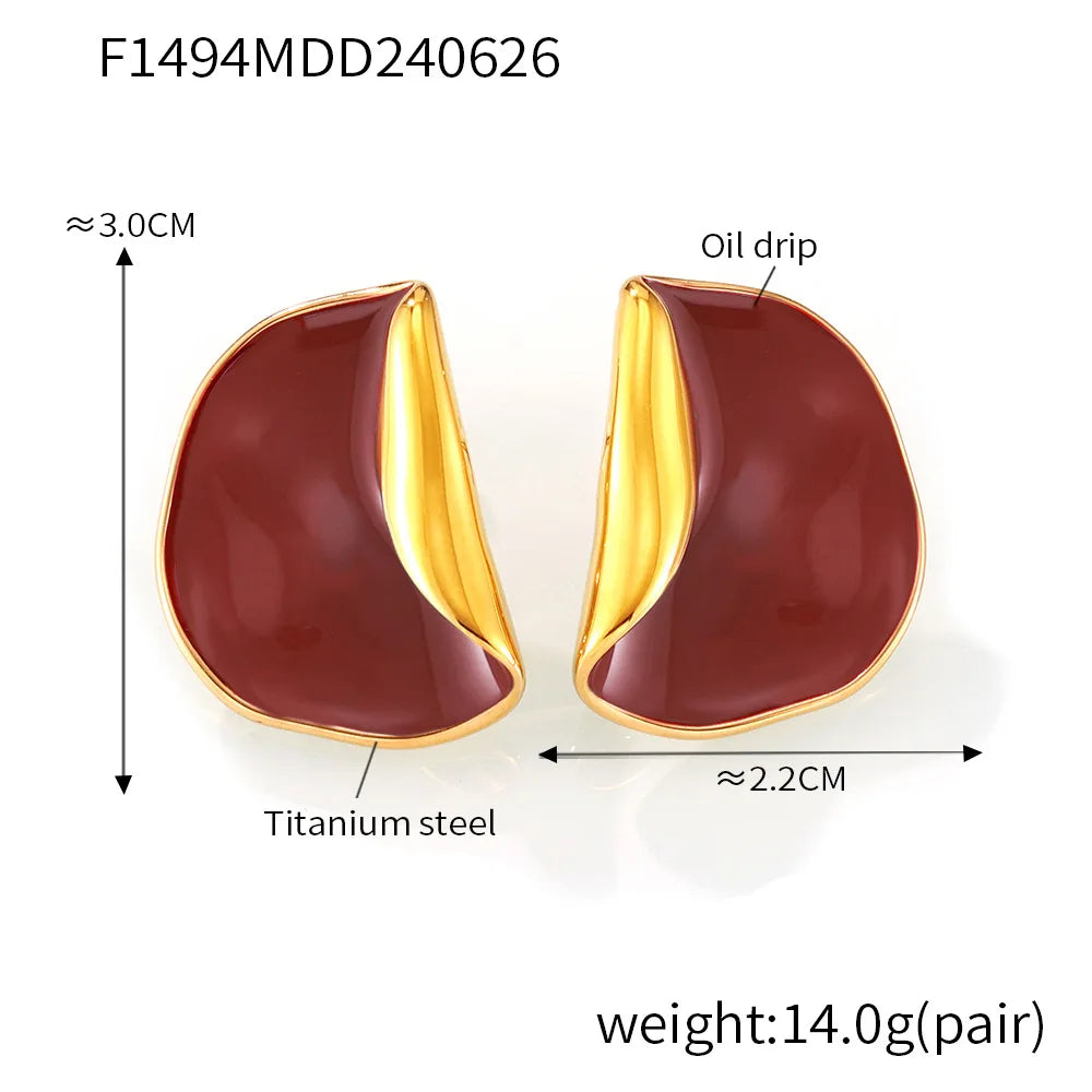 Women's New Earrings Stainless Steel Gold plated