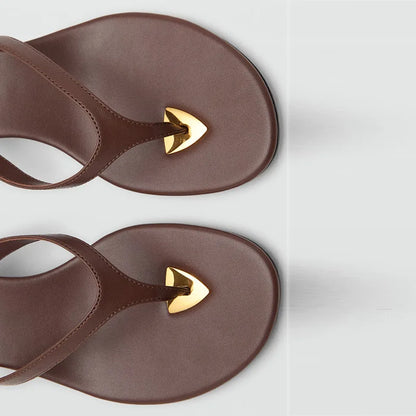 Heel Flip Flops Women High Heeled Sandals Brown