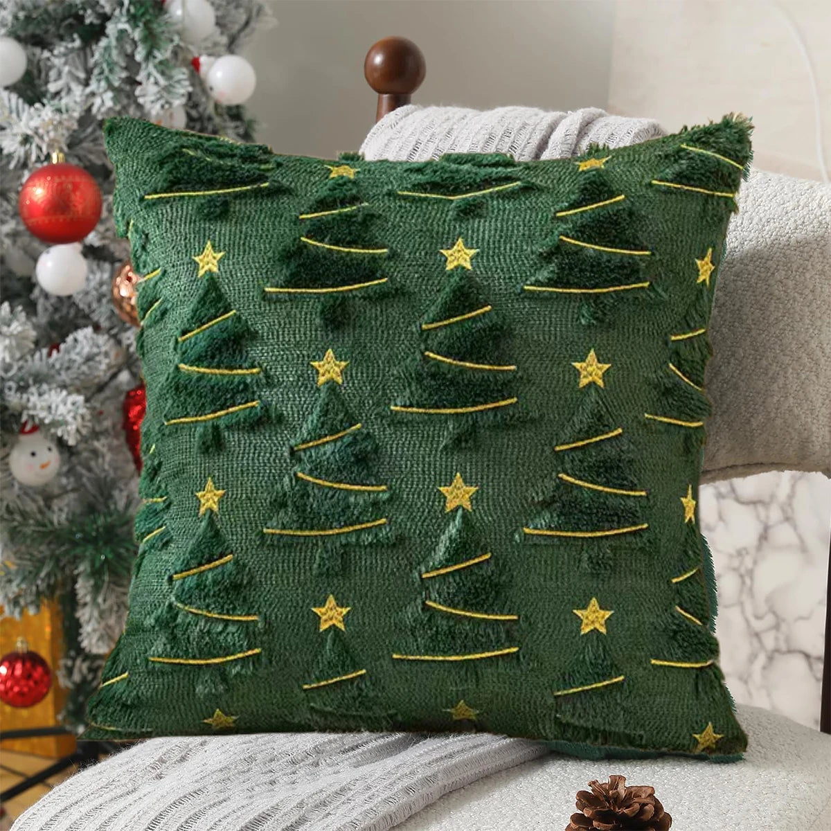 1pc plush Christmas tree Pillow Covers
