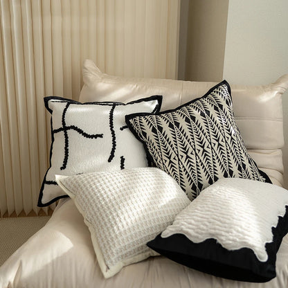 Modern Black and White Cushion Cover Light Luxury