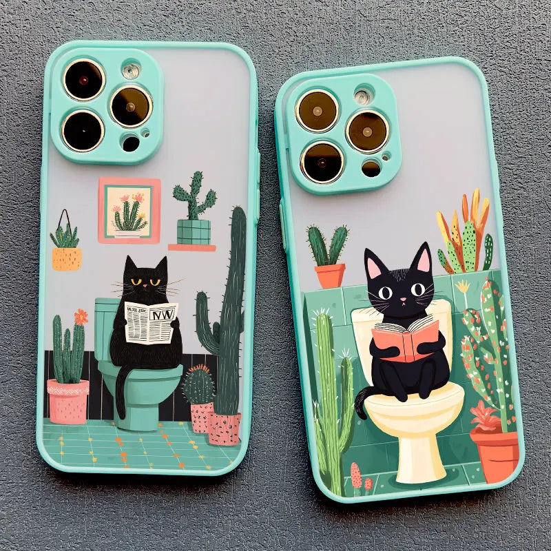Lovely Cartoon Cat Phone Case For iPhone 17 16 15 Pro Max Plus 11 12 13 Mini 14 Pro Max XR XS X