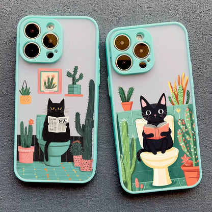 Lovely Cartoon Cat Phone Case For iPhone 17 16 15 Pro Max Plus 11 12 13 Mini 14 Pro Max XR XS X