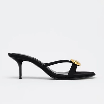 New Casual Elegant Black Sandals For Women