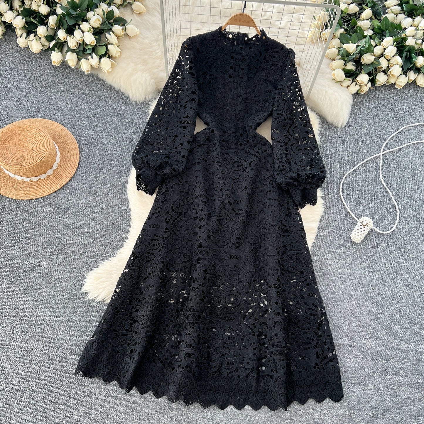 Elegant Long Lantern Sleeves Chic Dresses Fashion