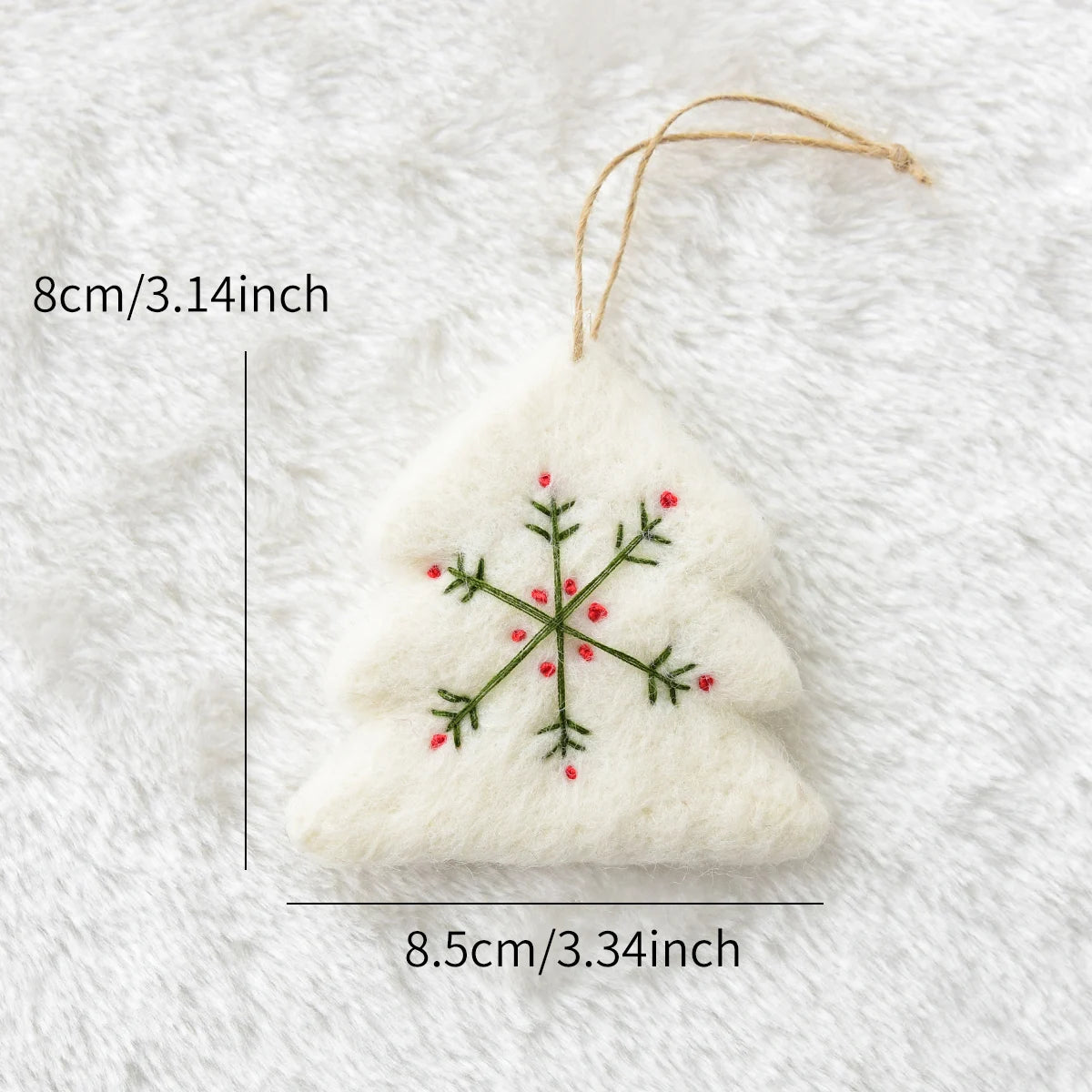Christmas Mini Cute Wool Felt Heart Snowflake Pendant Christmas