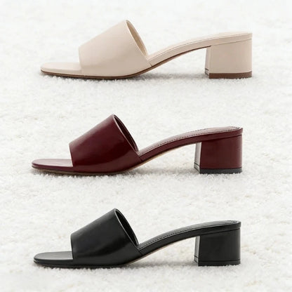 Heel Women Slipper Summer 2026 Open-toe Concise Slide Shoes Ladies Comfortable Casual Heels Women Sandals