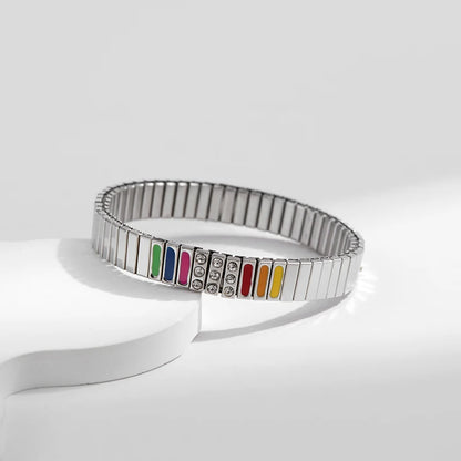 New Gold Plated Stainless Elastic Bracelet For Women