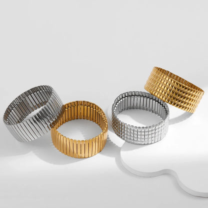 New Gold Plated Stainless Elastic Bracelet For Women