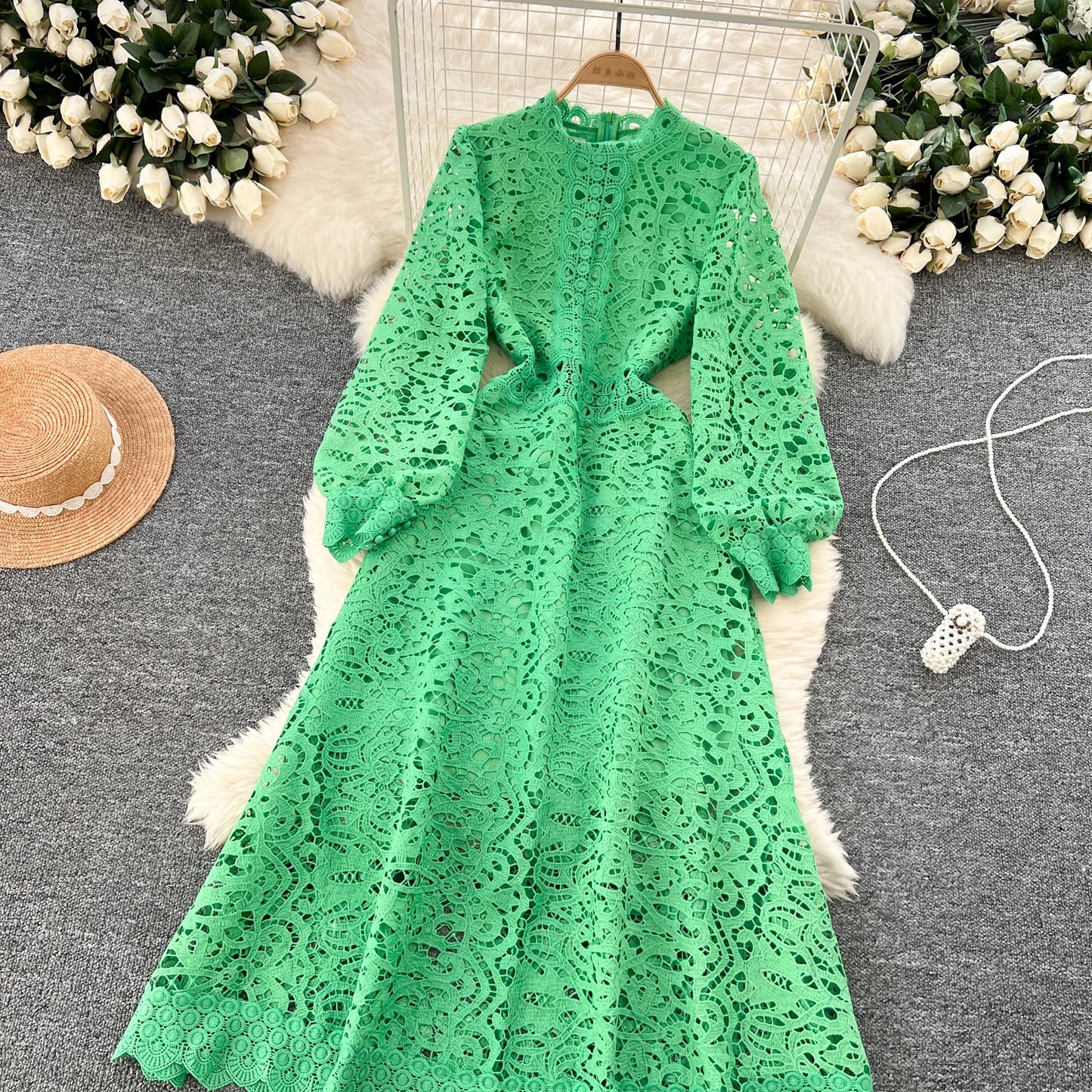 Elegant Long Lantern Sleeves Chic Dresses Fashion