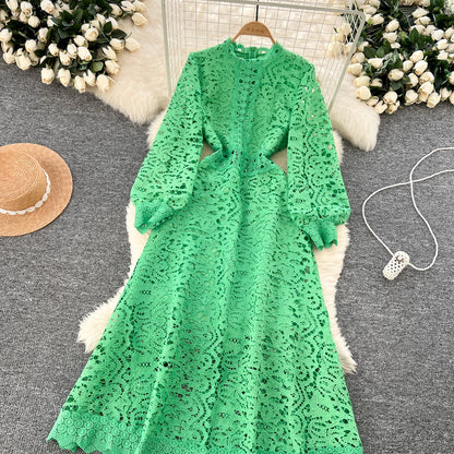 Elegant Long Lantern Sleeves Chic Dresses Fashion