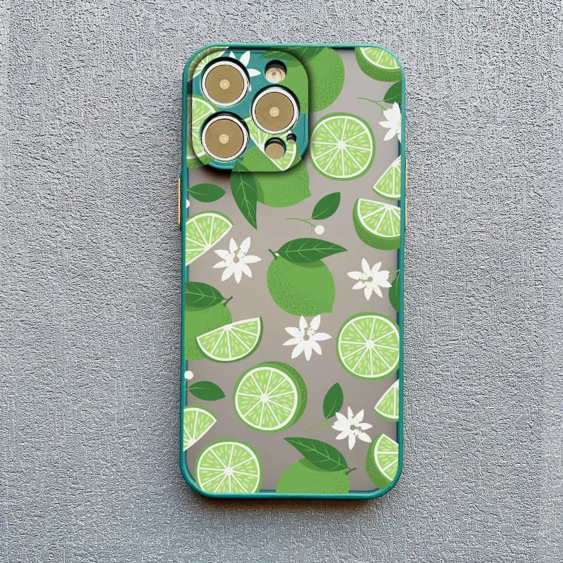 Fruit Lemon Strawberry Blueberries Phone Case For iPhone 16 15 14 11 Pro Max 12 13 Mini Pro Max XS XR X 7 8 15 14 Plus SE2 Funda