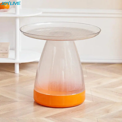 Round Table Plastic Coffee Table Sofa Side Table Simple PET Coffee Table for Home Use Living Room Decoration