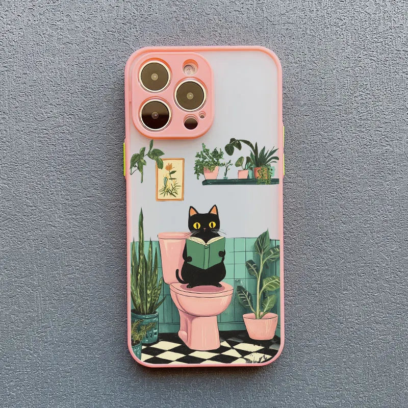 Lovely Cartoon Cat Phone Case For iPhone 17 16 15 Pro Max Plus 11 12 13 Mini 14 Pro Max XR XS X