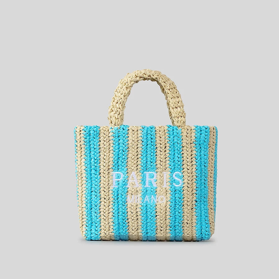 Handbags Summer Striped Straw Bag Candy Color Travel Beach Bag