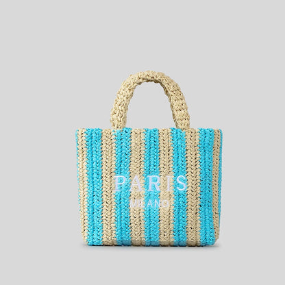 Handbags Summer Striped Straw Bag Candy Color Travel Beach Bag