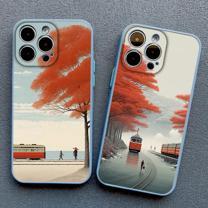 Autumn Maple Leaf Scenery Fall Phone Case For IPhone 15 14 Pro Max Plus 16 Pro Max Case IPhone 13 11 12 Pro Max XR XS X Covers