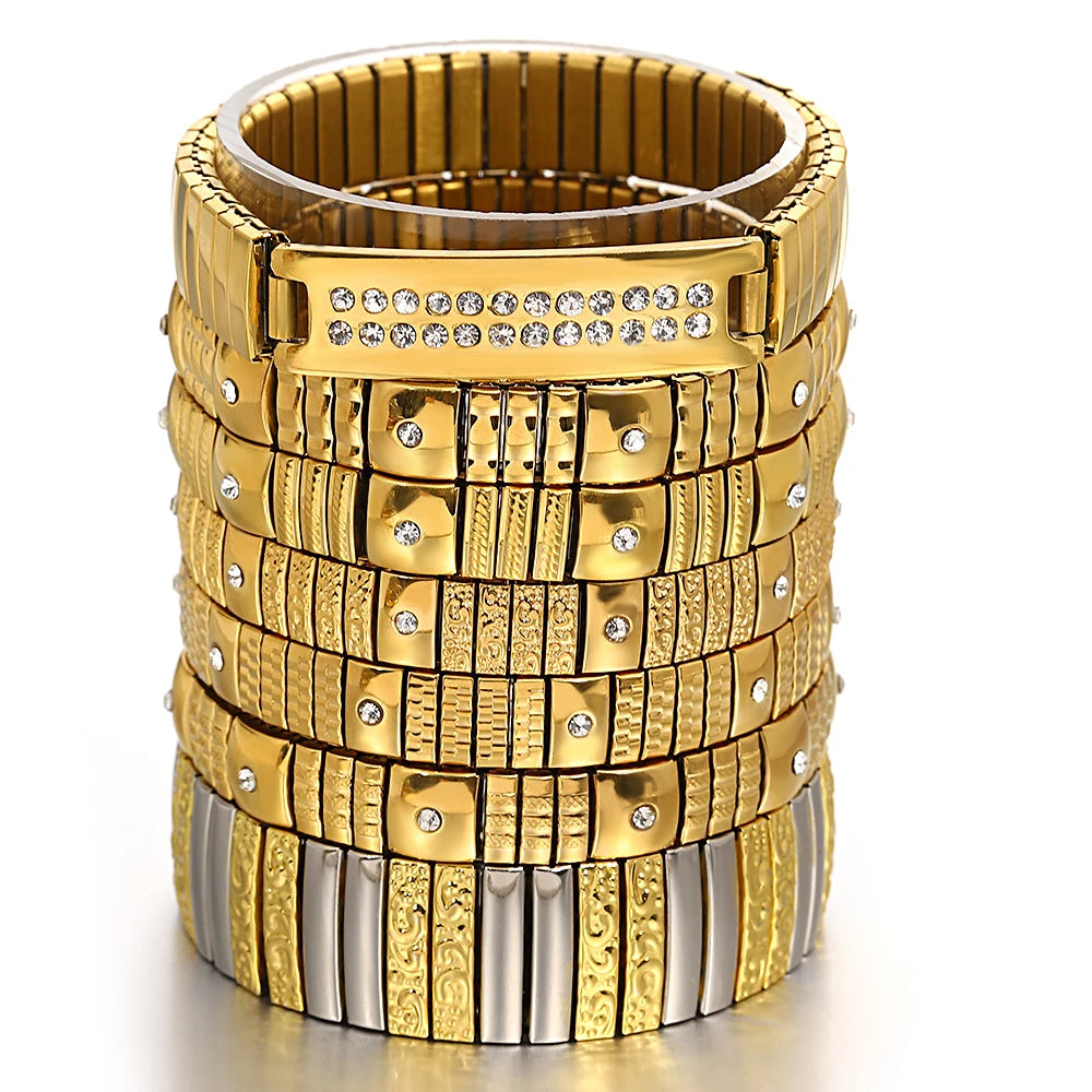 Gold palted Stainless Elastic Bracelet