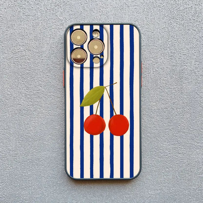 Fresh Summer Fruit Lemon Cherry Phone Case For iPhone 17 13 12 Mini 11 Pro Max Cases 16 15 14 Pro Max Plus XR XS X Back Cover