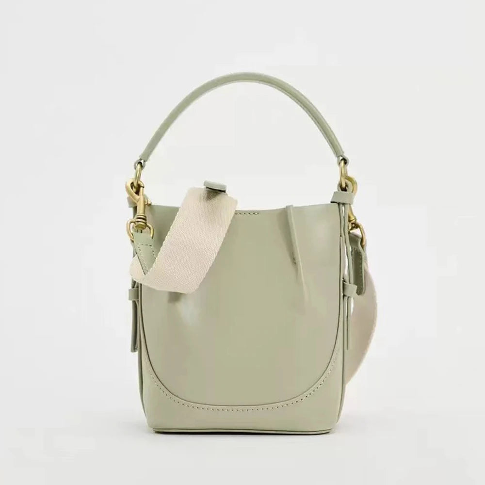 Fashion Wide Strap Bucket Bag High Quality Shoulder Bag for Women