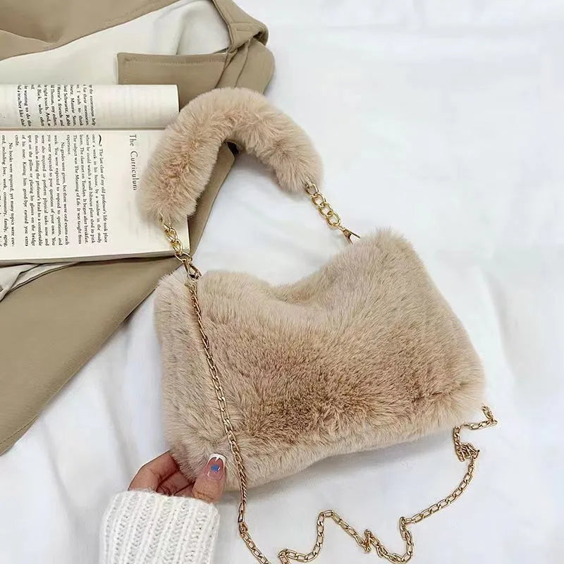 New Fashion Women Handbags Winter Furry