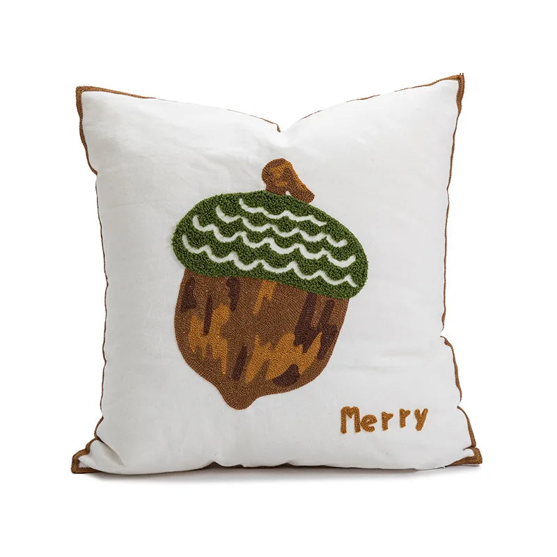 30x50/45X45CM Christmas Tassels Throw Pillow Cover Plaid Waist Cushion Cover