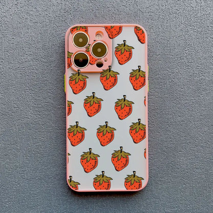Fruit Lemon Strawberry Blueberries Phone Case For iPhone 16 15 14 11 Pro Max 12 13 Mini Pro Max XS XR X 7 8 15 14 Plus SE2 Funda
