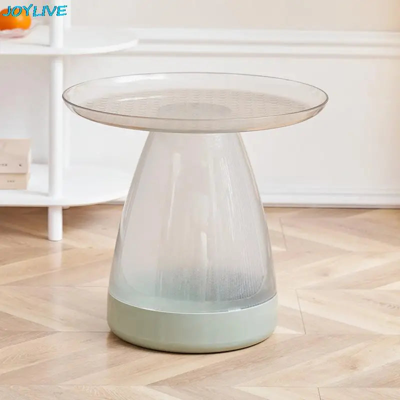 Round Table Plastic Coffee Table Sofa Side Table Simple PET Coffee Table for Home Use Living Room Decoration