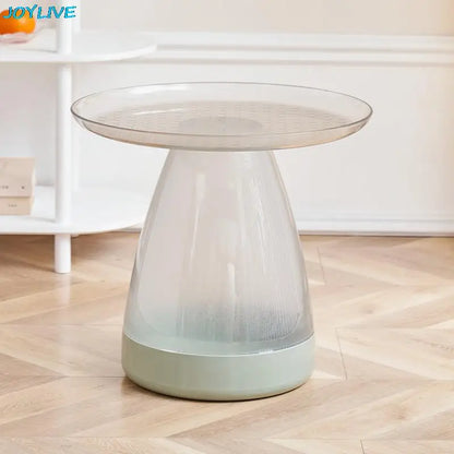 Round Table Plastic Coffee Table Sofa Side Table Simple PET Coffee Table for Home Use Living Room Decoration