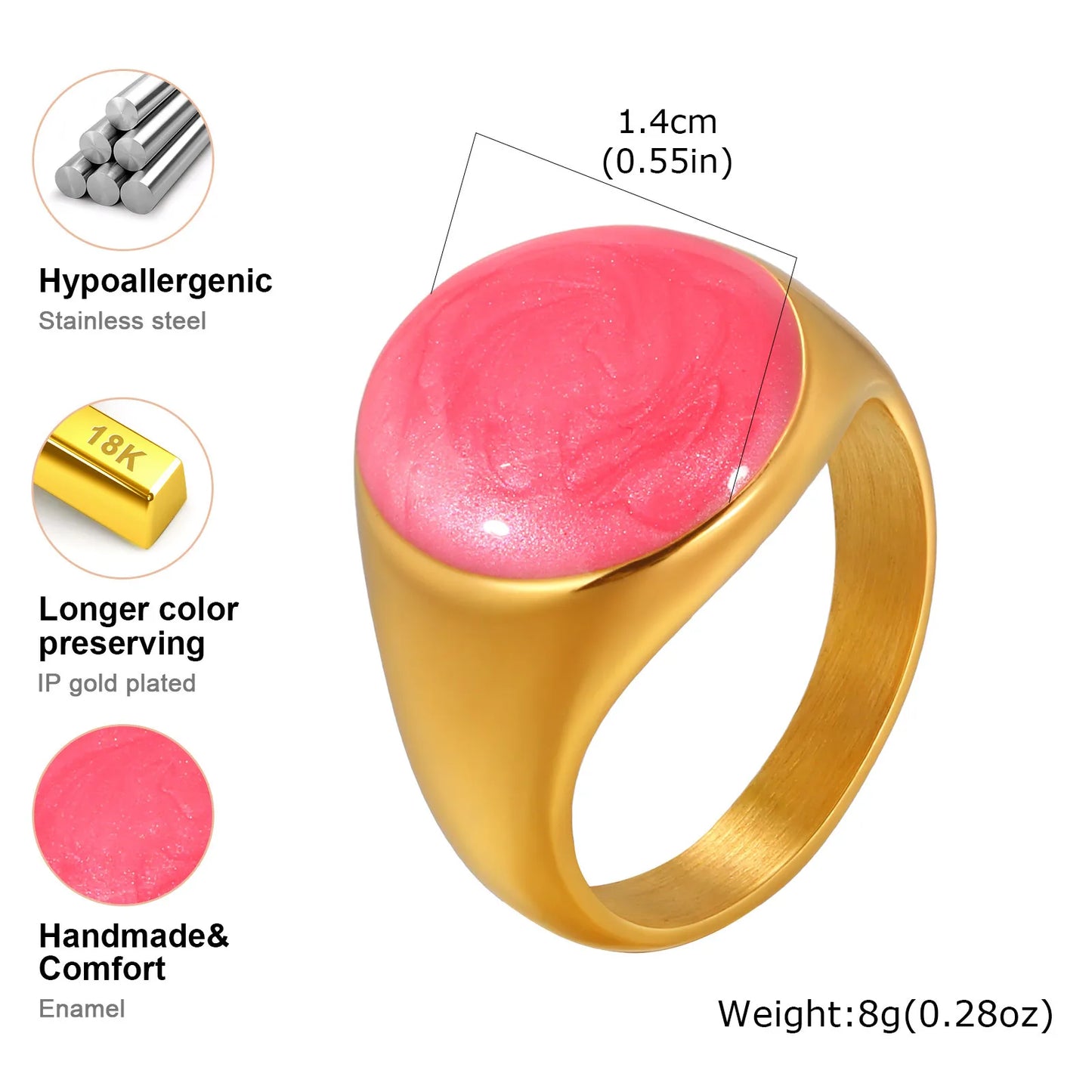 Chunky Open Twist Stackable Rings for Women, Blue Geometric Bold Enamel Crossover Statement Ring Band Waterproof