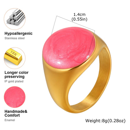 Chunky Open Twist Stackable Rings for Women, Blue Geometric Bold Enamel Crossover Statement Ring Band Waterproof