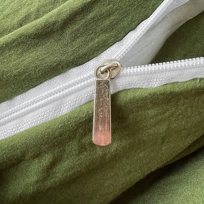 Solid color Duvet Cover set with Pillow Case Bed Sheet Olive Green