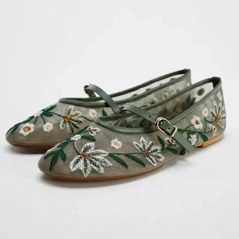 New Flower Designer Ballet Flats For Women