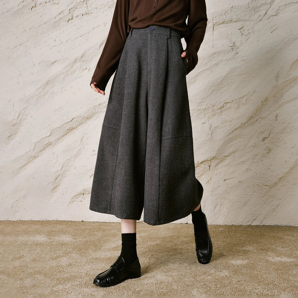 Women High Waist Wide Leg Casual Pants
