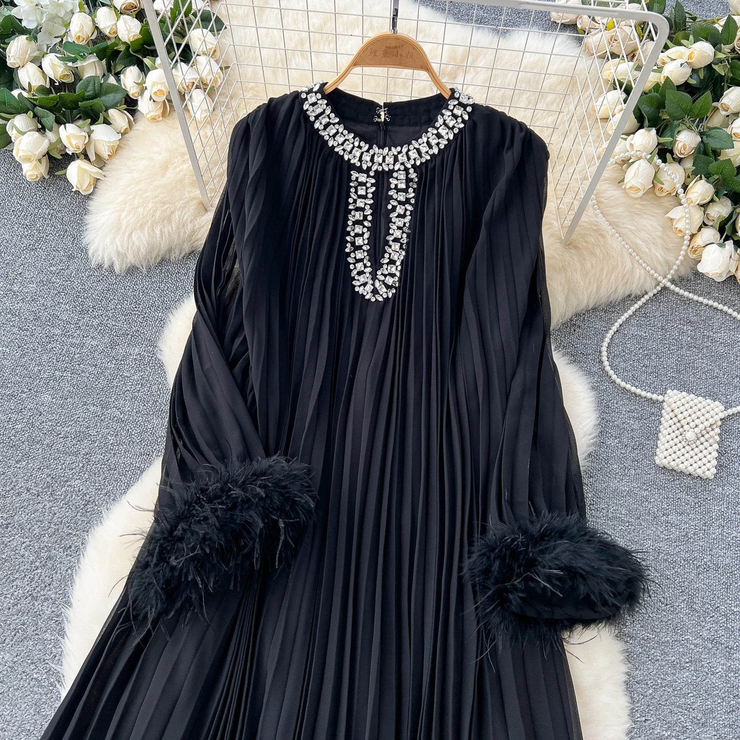 Elegant Loose Dress Women Long Sleeve Casual Dress