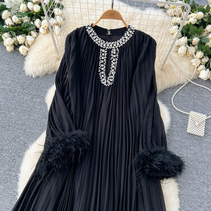 Elegant Loose Dress Women Long Sleeve Casual Dress