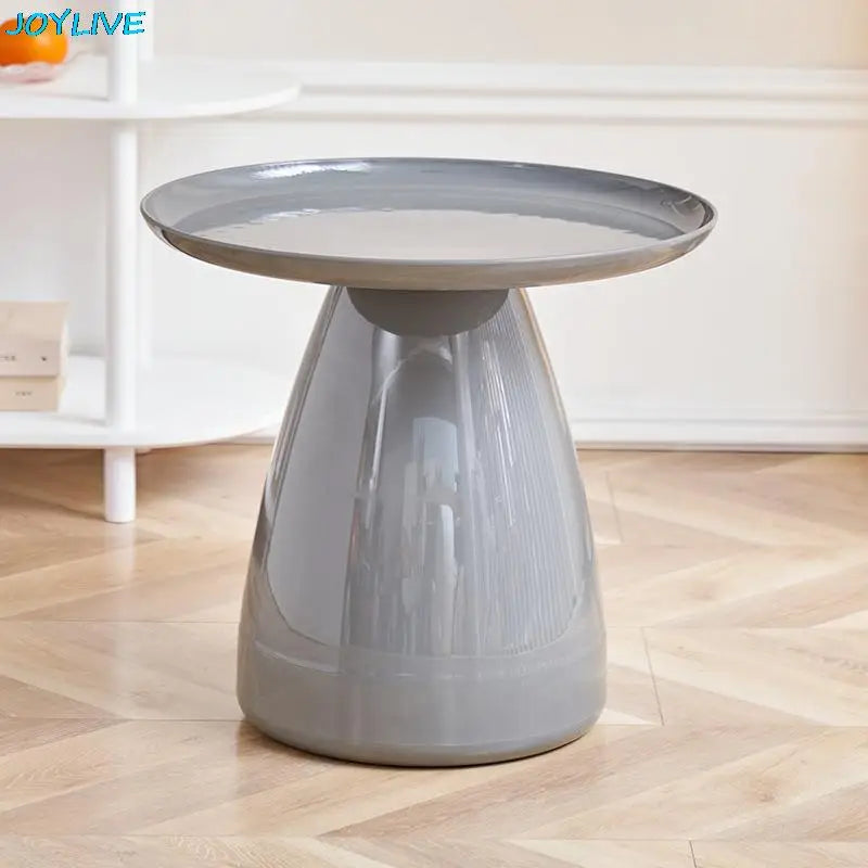 Round Table Plastic Coffee Table Sofa Side Table Simple PET Coffee Table for Home Use Living Room Decoration