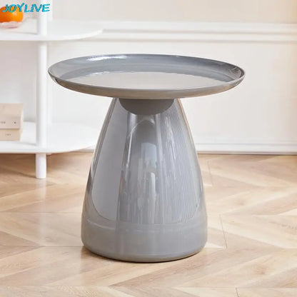 Round Table Plastic Coffee Table Sofa Side Table Simple PET Coffee Table for Home Use Living Room Decoration