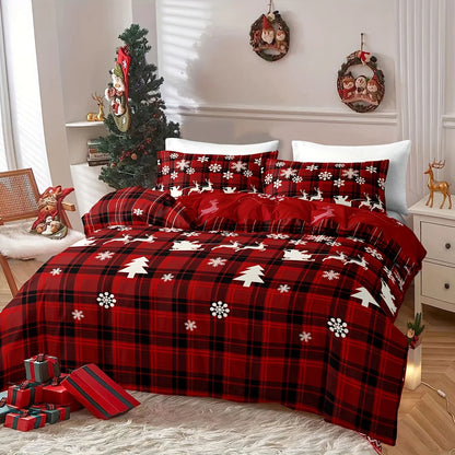 3-Piece Christmas-Themed Duvet Cover Set - Soft,Breathable and Hypoallergenic