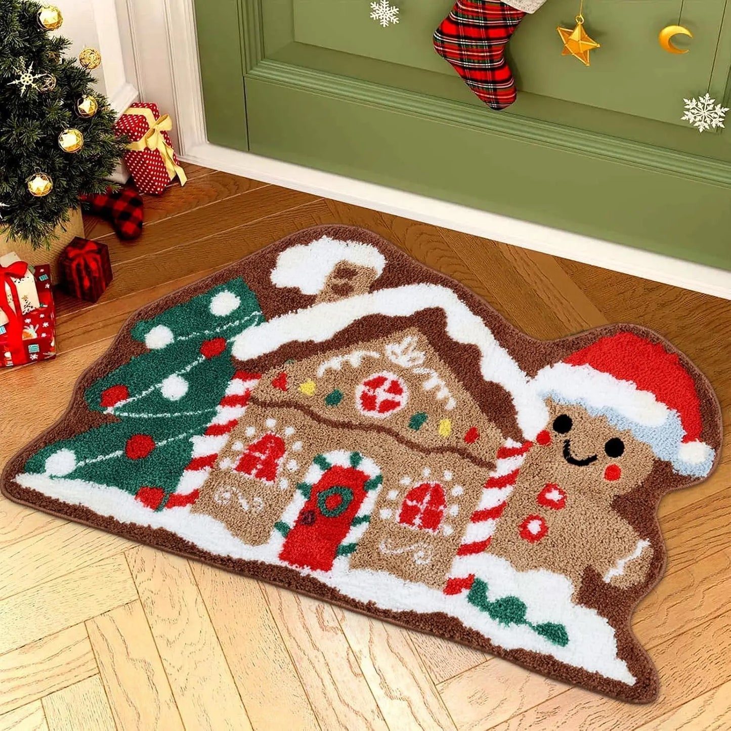 Christmas Gingerbread House Rug Soft