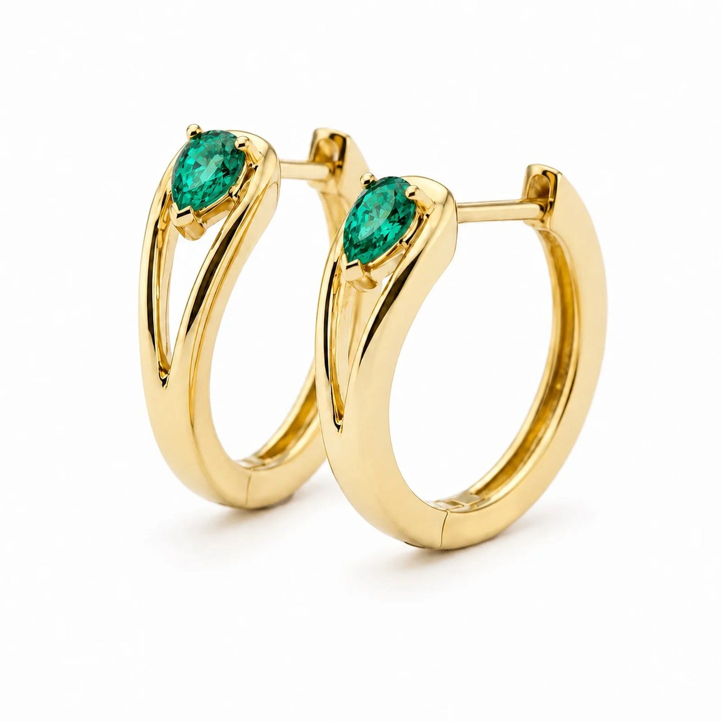 Statement Women Hoop Earrings Pave Waterdrop Cubic Zirconia Gold Color Waterproof Earrings