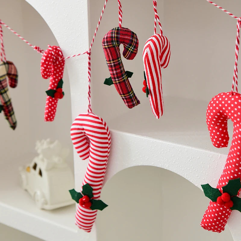 Christmas red berries walking stick decoration