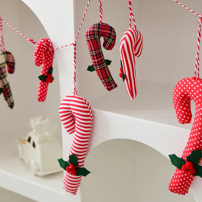 Christmas red berries walking stick decoration