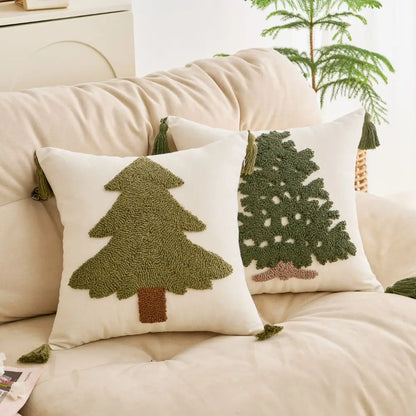 1PC Christmas Cushion Cover Tufting PillowCover for Living Room Sofa Tassel Pillowcase Holiday Decor 45x45/30x50cm