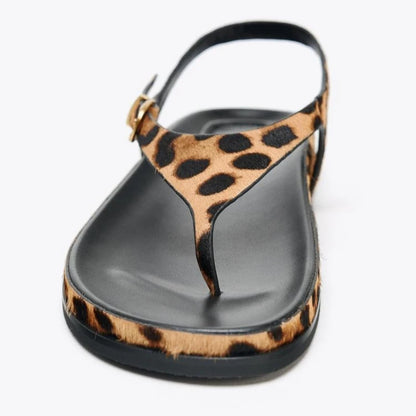 Leopard Print Design Flat Slippers Women