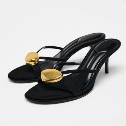 New Casual Elegant Black Sandals For Women