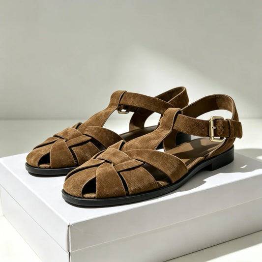 Retro Metal Buckle Designer Sandals Women