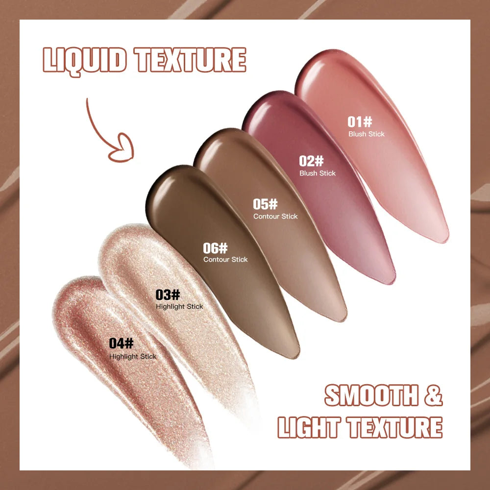 Multi-Color Optional Air Cushion Blush Natural Long-lasting Easy Color Waterproof Highlighter Stick Makeup Liquid Blush