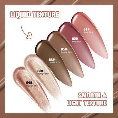 Multi-Color Optional Air Cushion Blush Natural Long-lasting Easy Color Waterproof Highlighter Stick Makeup Liquid Blush